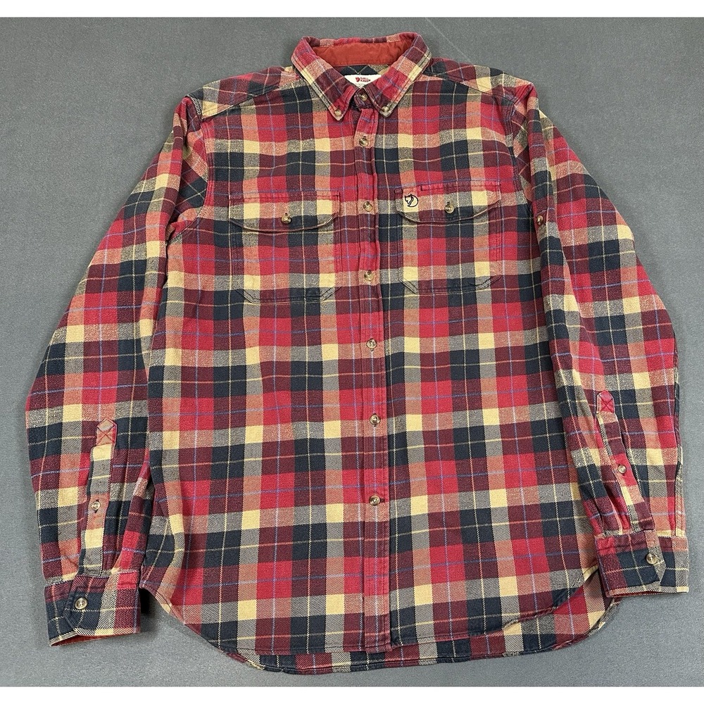 Fjallraven Singi Heavy Flannel Shirt Mens Size Large Plaid Regular Fit
